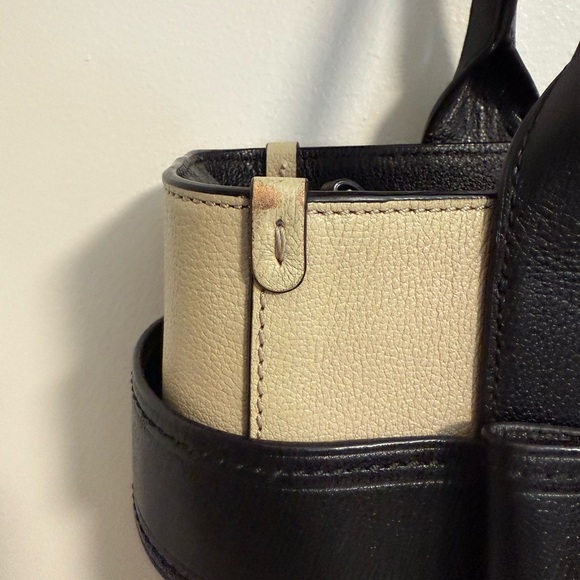 Kate Spade Quinn Villabella Avenue Tote Bag in Cream Pebble Leather Black Bow - Picture 4 of 13